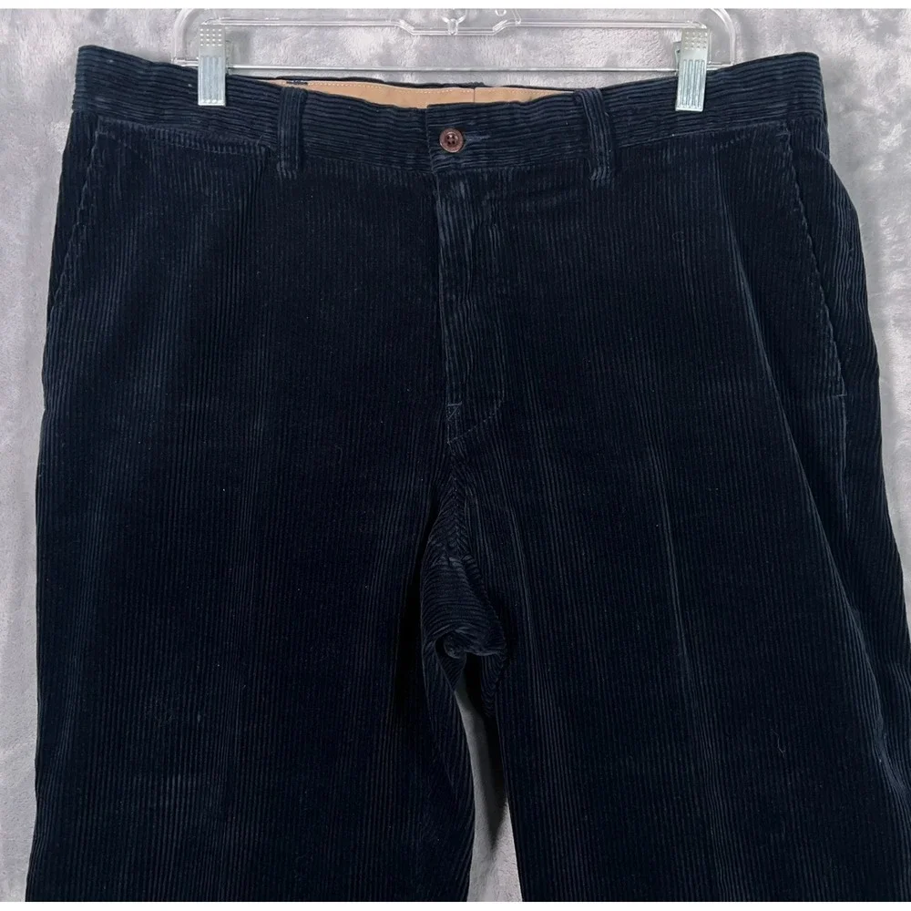 Polo Ralph Laure Preston Corduroy Pants Mens 36x34 Navy Blue Straight Chino
